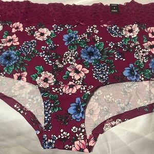 NEW Torrid Boyshort Purple Panties Mid-Rise Lace Trim Cotton Plus Size 4X 4XL